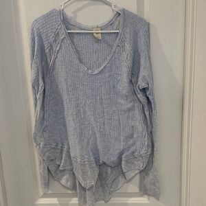 We The Free Light Blue Long Sleeve Top Small